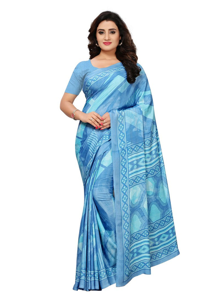 Blue, Multi Color  Crepe Saree only in Bigswipe