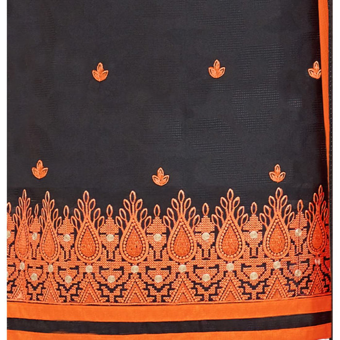 Cotton Jacquard Fabric Black Color Dress Material only in Bigswipe