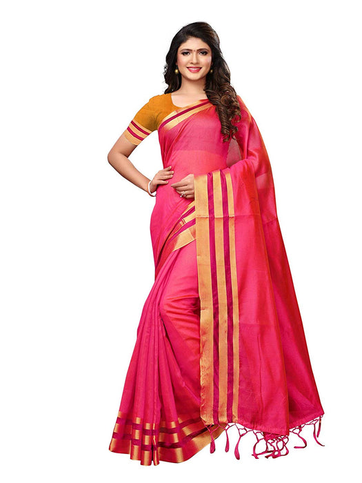 Pink Color Chanderi Silk Saree only in Bigswipe