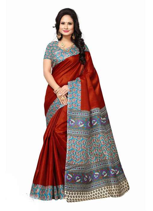 Brown, Multi Color  Art Silk Saree only in Bigswipe