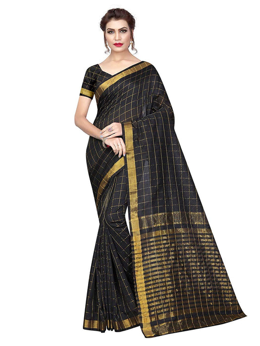 Black Color Poly Silk Saree only in Bigswipe