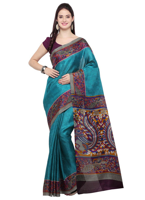 Blue Color Tussar Silk Saree only in Bigswipe