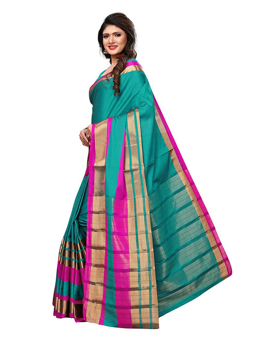 Turquoise Color Poly Silk Saree