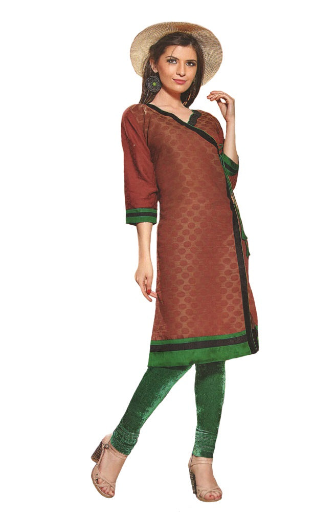 Brown Self Designed Casual Women&rsquo;s Kurti only in Bigswipe