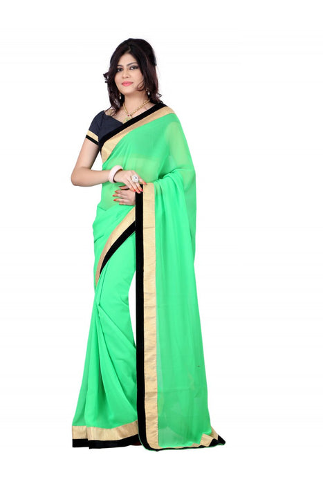 Georgette Gota Patti Saree With Blouse only in Bigswipe