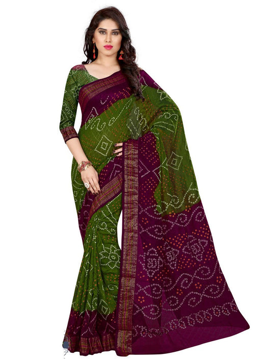 Pink,Green Color Art Silk Saree only in Bigswipe