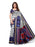 Off White, Navy Blue Color Poly Silk Saree only in Bigswipe