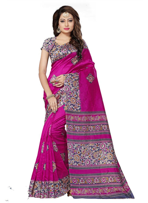 Pink Color Poly Silk Saree only in Bigswipe