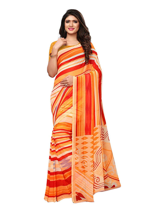 Orange, Red, Multi Color Georgette Saree only in Bigswipe