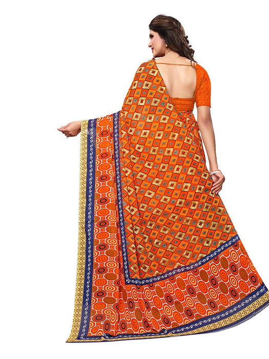 Orange, Multi Color Georgette Saree only in Bigswipe