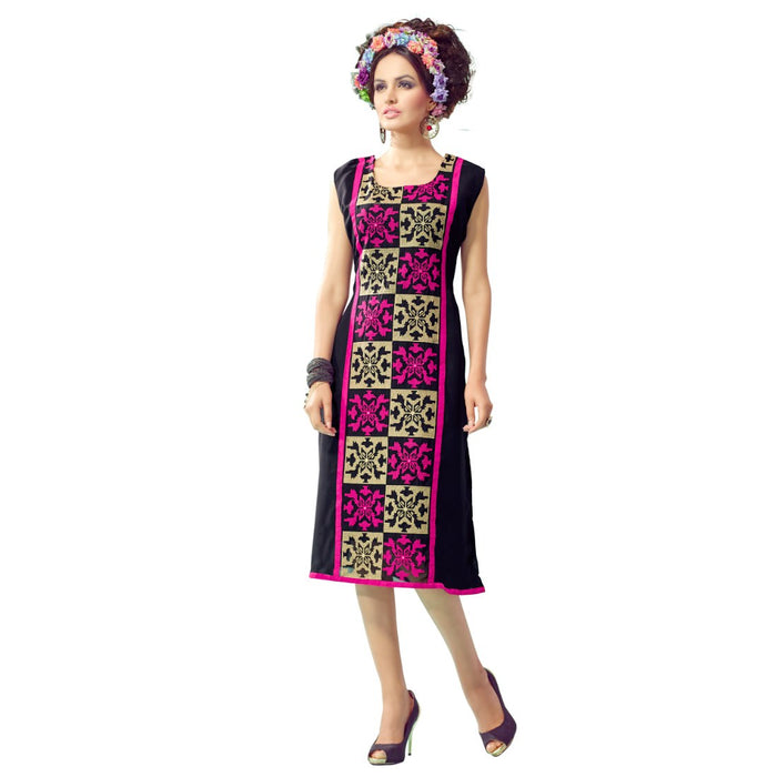 Georgette Fabric Multicolor Color Kurti only in Bigswipe