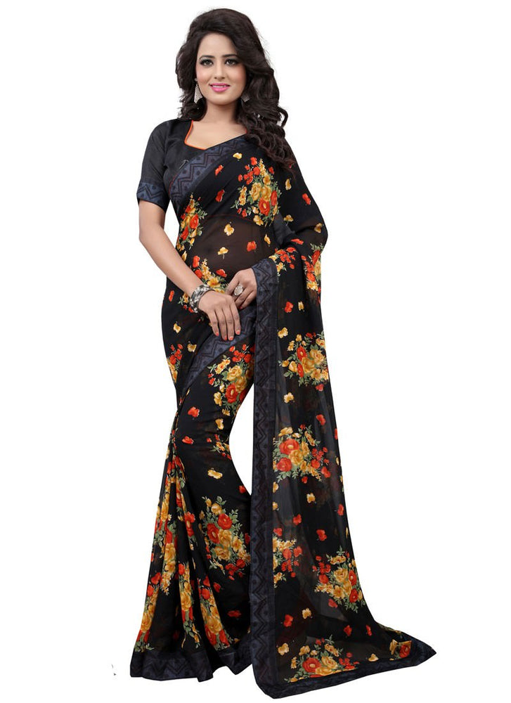 Black,Multi Color Georgette Saree only in Bigswipe