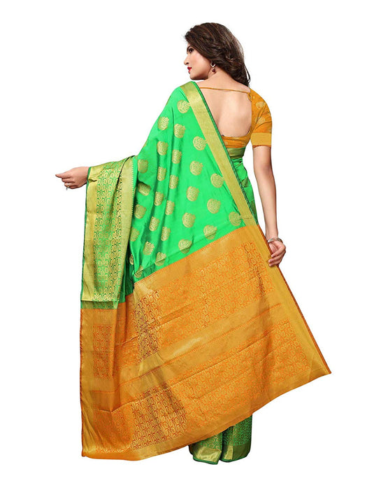 Green Color Poly Silk Saree only in Bigswipe