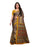 Brown, Yellow, Multi Color Shimmer Printed Work Saree only in Bigswipe