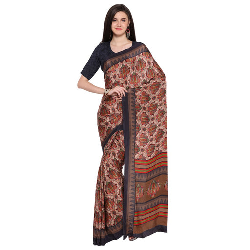 Crepe Fabric Multi Color Saree with Blouse only in Bigswipe