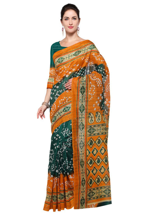 Green,Yellow Color Poly Silk Saree only in Bigswipe