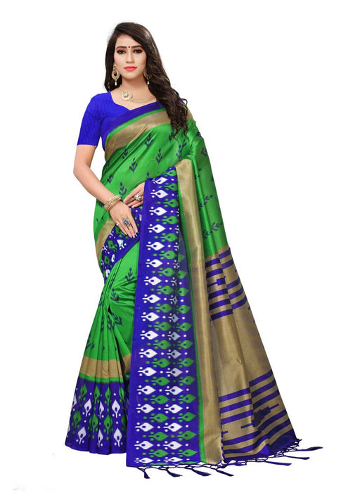 Green, Blue Color  Poly Silk Saree only in Bigswipe