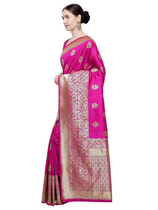 Pink Color Poly Silk Saree only in Bigswipe