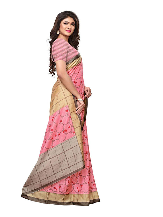 Pink, Beige, Multi Color Vichitra Silk (Art Silk) Saree only in Bigswipe