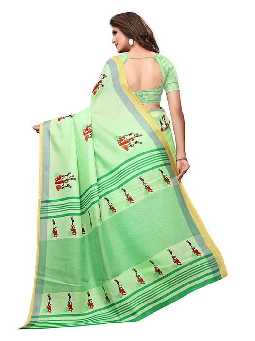 Green, Multi Color Poly Silk Saree only in Bigswipe