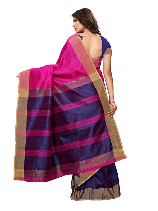 Pink, Purple Color Bhagalpuri Silk Saree only in Bigswipe