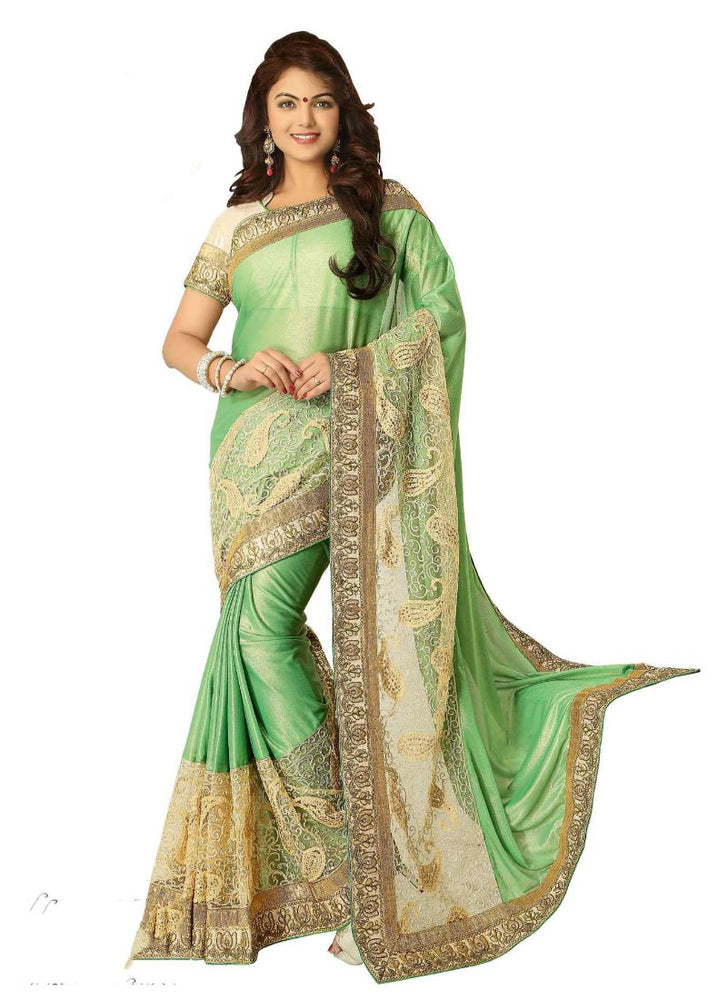 Green Color  Georgette Saree only in Bigswipe