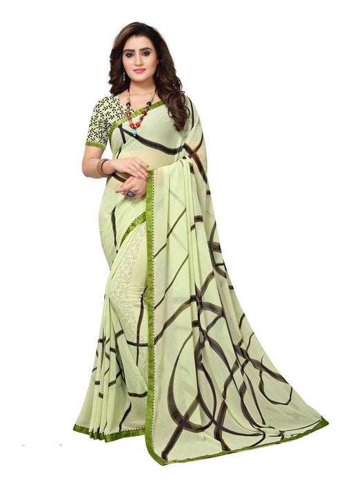 Green, Navy Blue Color  Georgette Saree only in Bigswipe