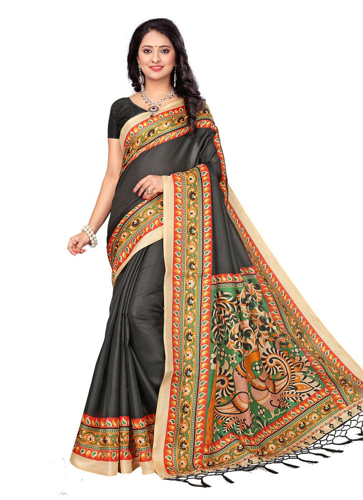 Grey Color Bhagalpuri Silk Saree only in Bigswipe