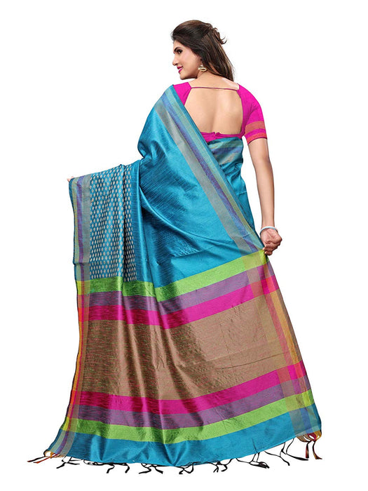 Blue Color Tussar Silk (Art Silk) Saree only in Bigswipe