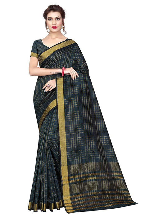 Peacock Blue Color Poly Silk Saree only in Bigswipe