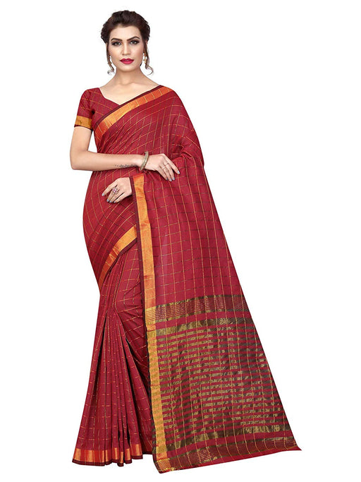 Maroon Color Poly Silk Saree only in Bigswipe