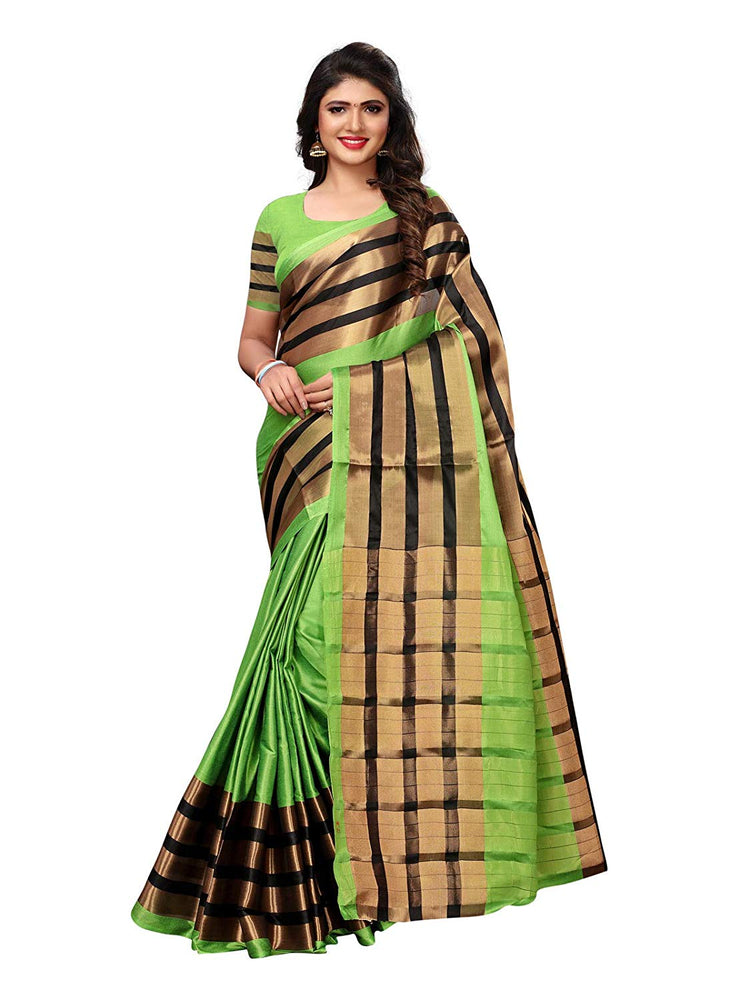 Green, Black Color Poly Silk Saree only in Bigswipe