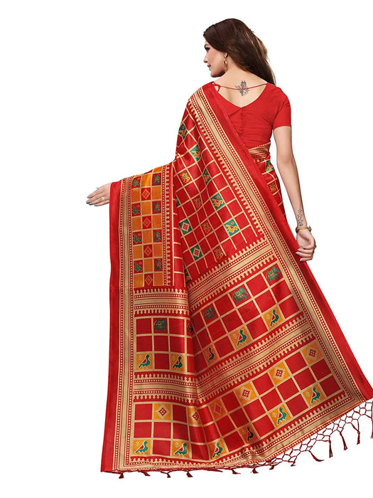 Maroon, Multi Color Poly Silk Saree only in Bigswipe