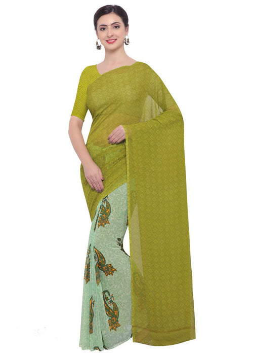 Green Color Georgette Saree only in Bigswipe