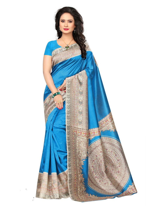 Blue Color Poly Silk Saree only in Bigswipe