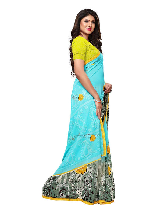 Blue, Multi Color Georgette Saree only in Bigswipe