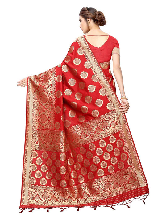 Red Color Poly Silk Saree