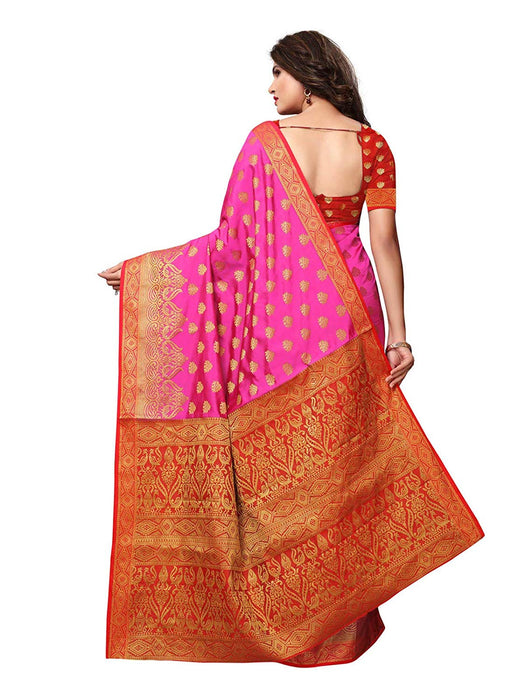 Pink Color Poly Silk Saree only in Bigswipe