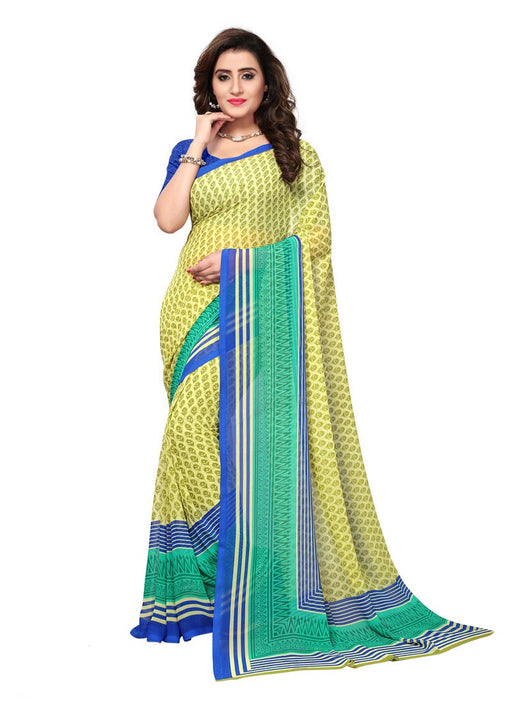 Green (Light Green), Blue Color  Georgette Saree only in Bigswipe