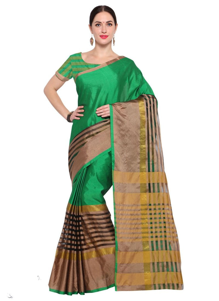 Green,Beige Color Kota Silk Saree only in Bigswipe