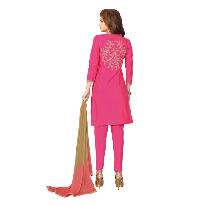 Glaze Cotton Fabric Pink Color Dress Material only in Bigswipe