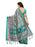 Turquoise, Off White, Multi Color Poly Silk Saree