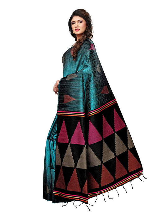 Blue, Black Color Tussar Silk (Art Silk) Saree only in Bigswipe