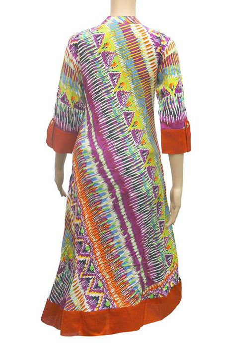 Pink &amp; Green Emboss Printed Rayon Kurti only in Bigswipe