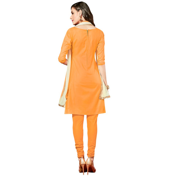 Glaze Cotton Fabric Orange Color Dress Material only in Bigswipe