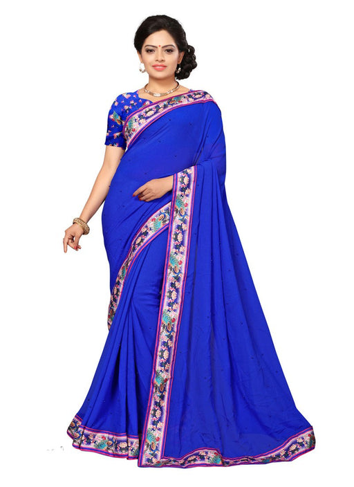 Blue Color Bhagalpuri Silk Saree only in Bigswipe