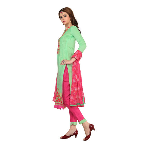 Glaze Cotton Fabric Green  Color Dress Material only in Bigswipe