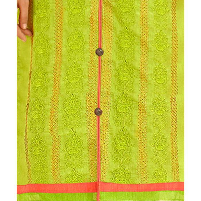 Glace Cotton Fabric Green Color Dress Material only in Bigswipe