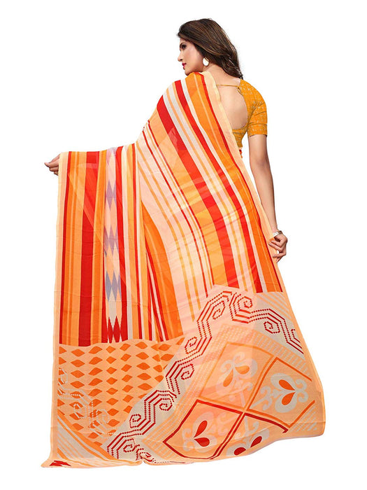 Orange, Red, Multi Color Georgette Saree only in Bigswipe