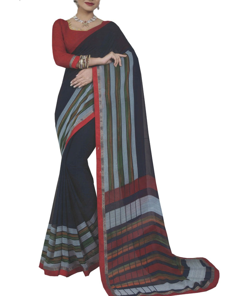 Chiffon Digital Color Printed Saree-Navy Blue only in Bigswipe